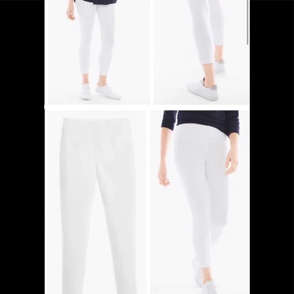 Chico's, Pants & Jumpsuits, Zenergy By Chicos So Slimming White Leggings  Sz 2